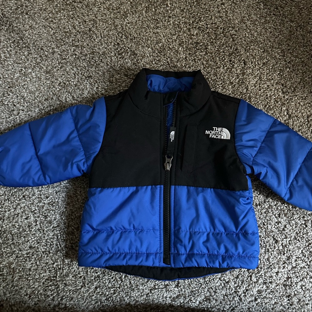 The North Face Blue and Black Jacket 3-6 month